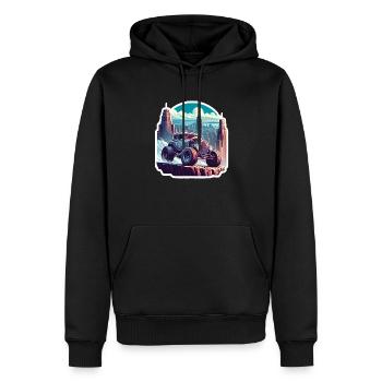 Amerikanischer Oldtimer und Sportwagen - Männer Premium Bio Hoodie - Schwarz - Vorne - Nico (187cm)
