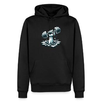 Power Lift - Men’s Premium Organic Hoodie - black - Front - Nico (187cm)