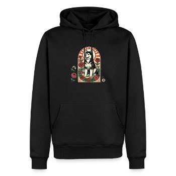 Alaska-Malamute - Männer Premium Bio Hoodie - Schwarz - Vorne - Nico (187cm)