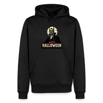 Draculas Halloween-Gruß - Männer Premium Bio Hoodie - Schwarz - Vorne - Nico (187cm)