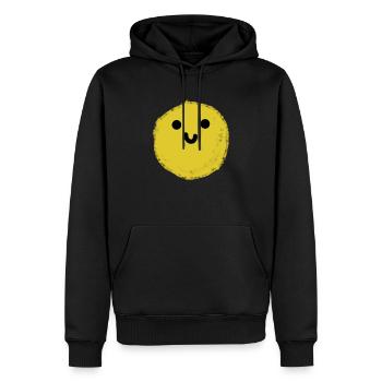 Balloy (Boule jaune) - Sweat à capuche Premium bio Homme - noir - Devant - Nico (187cm)