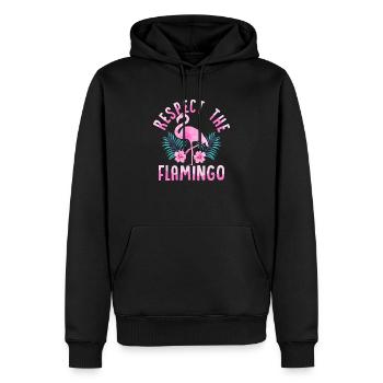 Respect Le Flamant Mignon Oiseau Rose - Sweat à capuche Premium bio Homme - noir - Devant - Nico (187cm)