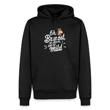 Oh- Brunost si brun et si doux - Sweat à capuche Premium bio Homme - noir - Devant - Nico (187cm)