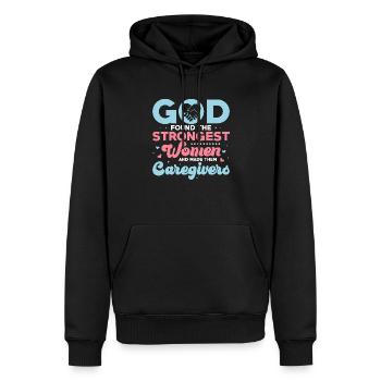 God Found The Strongest Women Caregiving Carer - Männer Premium Bio Hoodie - Schwarz - Vorne - Nico (187cm)