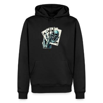 Alien Kartenspiel - Männer Premium Bio Hoodie - Schwarz - Vorne - Nico (187cm)