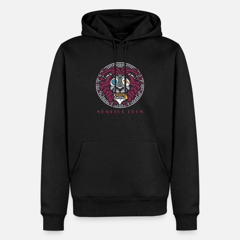 Nemeios Leon - Lion à l’aspect romain - Sweat à capuche Premium bio Homme - noir