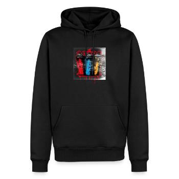 Ink Syndicate plastique - Sweat à capuche Premium bio Homme - noir - Devant - Nico (187cm)