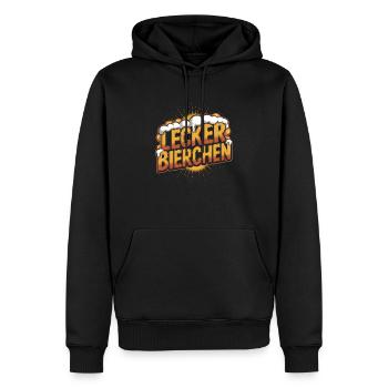 Lecker Bierchen - Mèmes allemands amusants - Sweat à capuche Premium bio Homme - noir - Devant - Nico (187cm)