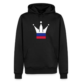 Russie - Sweat à capuche Premium bio Homme - noir - Devant - Nico (187cm)