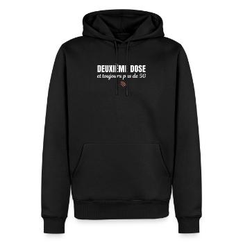 Humour Vacciné Deuxième Dose toujours pas de 5G - Sweat à capuche Premium bio Homme - noir - Devant - Nico (187cm)