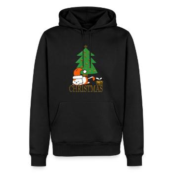 Lustige Weihnachtskatze - Männer Premium Bio Hoodie - Schwarz - Vorne - Nico (187cm)