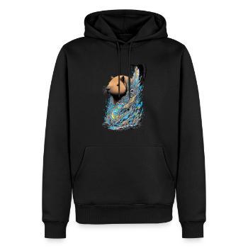 Capybara - Men’s Premium Organic Hoodie - black - Front - Nico (187cm)