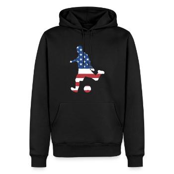 Sport Us Flag Futsal - Männer Premium Bio Hoodie - Schwarz - Vorne - Nico (187cm)