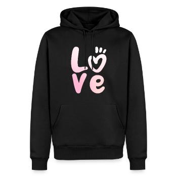 Amour Amour Lettrage Saint-Valentin - Sweat à capuche Premium bio Homme - noir - Devant - Nico (187cm)