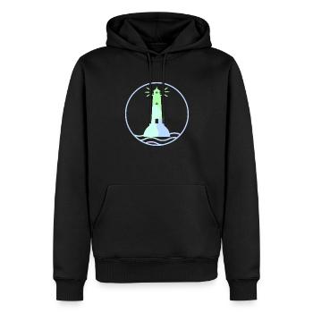 Phare Pastel - ApriNoeScor - Sweat à capuche Premium bio Homme - noir - Devant - Nico (187cm)