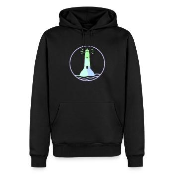 Phare Pastel - ApriNoeScor - Sweat à capuche Premium bio Homme - noir - Devant - Nico (187cm)