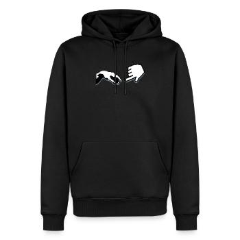 Geek - Sweat à capuche Premium bio Homme - noir - Devant - Nico (187cm)