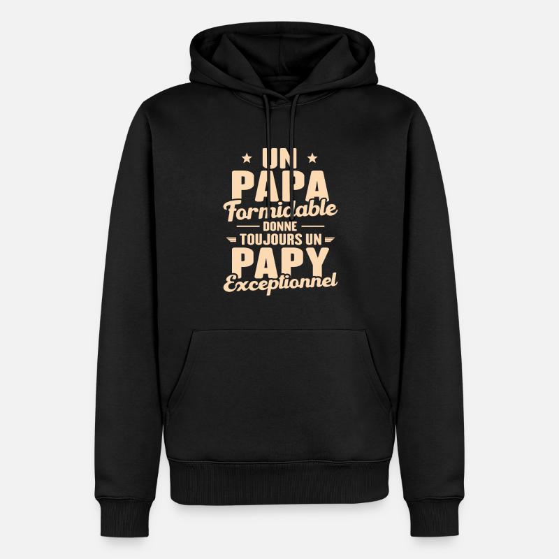 Papa Formidable - Papy Exceptionnel - Sweat à capuche Premium bio Homme - noir