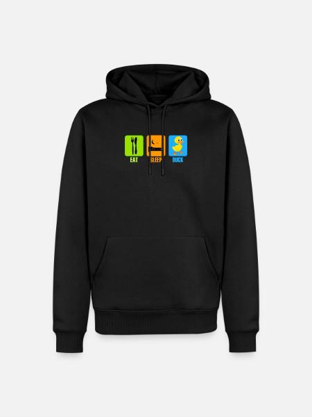 Duck Duck Eat Sleep Gift - Men’s Premium Organic Hoodie - black