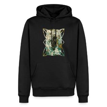Masques africains (2) - Sweat à capuche Premium bio Homme - noir - Devant - Nico (187cm)