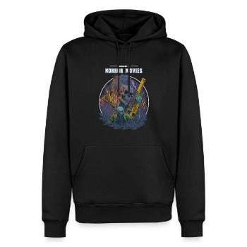 Addicted to Horror Movies - Zombie Illustration - Men’s Premium Organic Hoodie - black - Front - Nico (187cm)