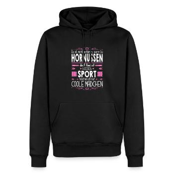 Es ist nicht schlimm wenn Du Hornusse doof findest - Männer Premium Bio Hoodie - Schwarz - Vorne - Nico (187cm)