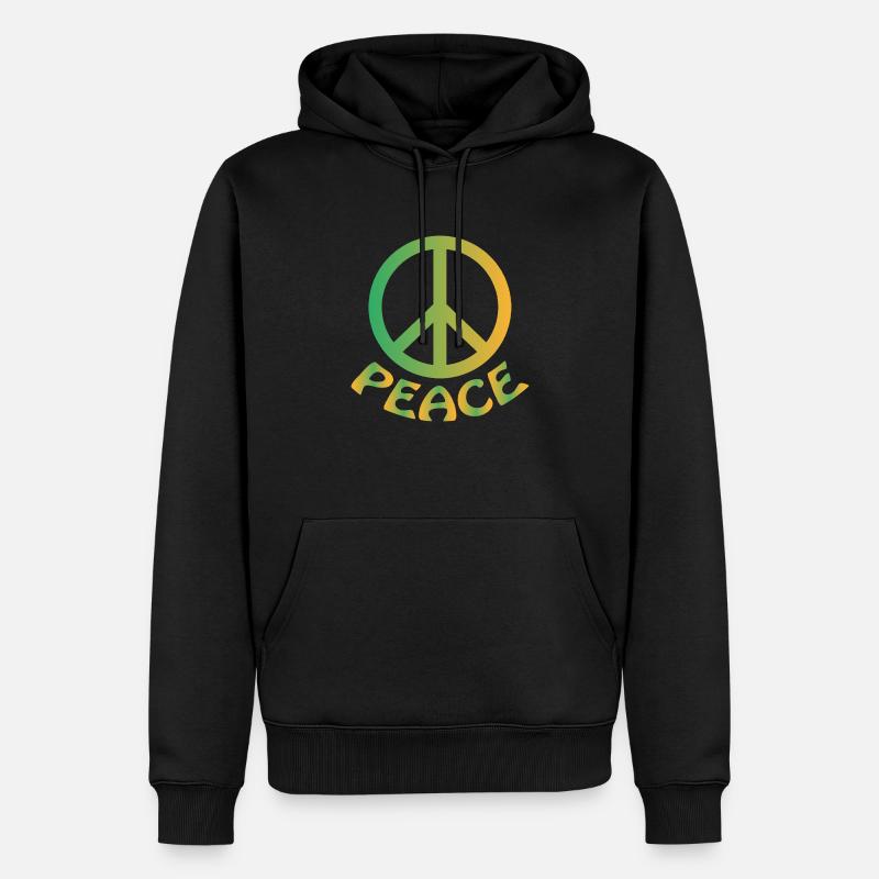 Friede - Männer Premium Bio Hoodie - Schwarz