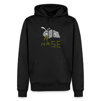 Baba Hase - Männer Premium Bio Hoodie - Schwarz - Vorne - Nico (187cm)