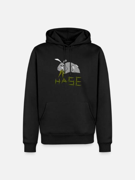 Baba Hase - Männer Premium Bio Hoodie - Schwarz
