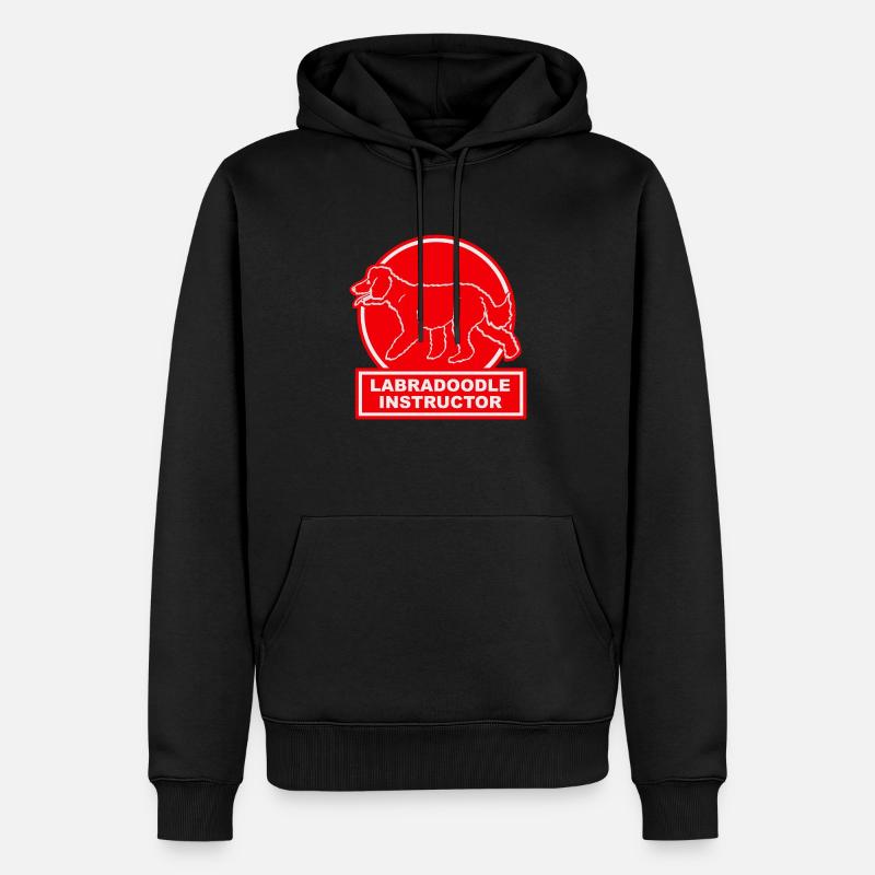 Labradoodle Instructor in red - Männer Premium Bio Hoodie - Schwarz