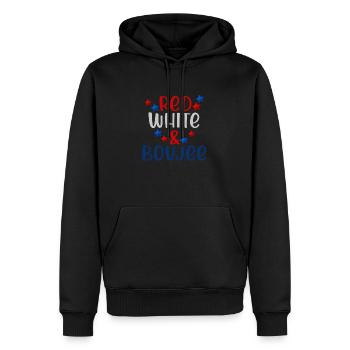 red white boujee 4th Of July America - Men’s Premium Organic Hoodie - black - Front - Nico (187cm)