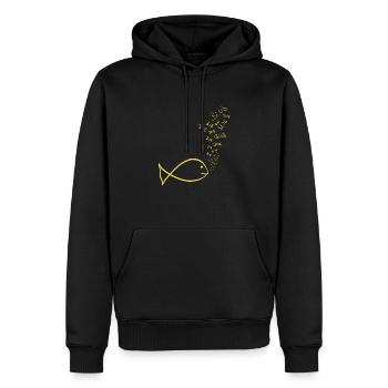 Poisson - Sweat à capuche Premium bio Homme - noir - Devant - Nico (187cm)