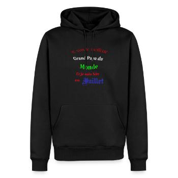 Le meilleur Grand Papa du monde - Sweat à capuche Premium bio Homme - noir - Devant - Nico (187cm)