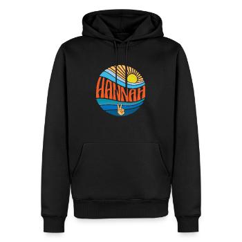 Hannah Shirt Vintage Sunset Hannah Groovy Tie Dye - Sweat à capuche Premium bio Homme - noir - Devant - Nico (187cm)