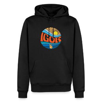 Igor Hemd Vintage Sunset Igor Groovy Tie Dye - Männer Premium Bio Hoodie - Schwarz - Vorne - Nico (187cm)