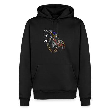 MTB MTB downhill - Men’s Premium Organic Hoodie - black - Front - Nico (187cm)