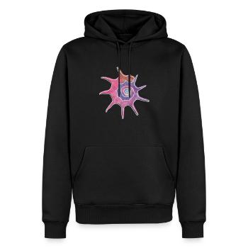 « Bolma », design de ligne boho, série « Shells » - Sweat à capuche Premium bio Homme - noir - Devant - Nico (187cm)