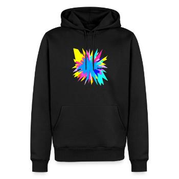 Kreative Explosion - Männer Premium Bio Hoodie - Schwarz - Vorne - Nico (187cm)