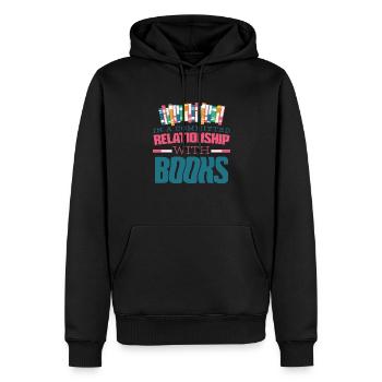 Book Gift Books Reader Book Lover Reading - Men’s Premium Organic Hoodie - black - Front - Nico (187cm)