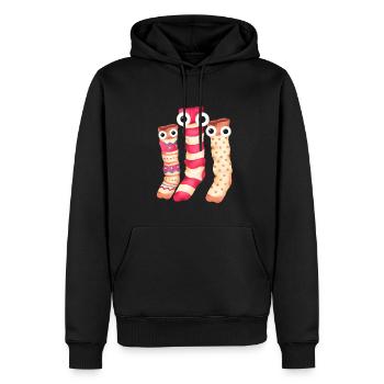 Chaussettes, Chaussette Famille, Famille, Trio - Sweat à capuche Premium bio Homme - noir - Devant - Nico (187cm)