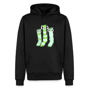 Chaussettes, Chaussette Famille, Famille, Trio - Sweat à capuche Premium bio Homme - noir - Devant - Nico (187cm)