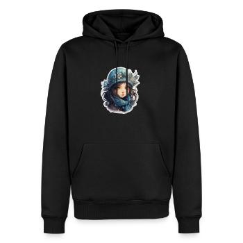 Marie de glace - Sweat à capuche Premium bio Homme - noir - Devant - Nico (187cm)