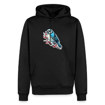 Oiseaux en hiver - Sweat à capuche Premium bio Homme - noir - Devant - Nico (187cm)