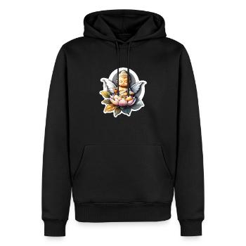 bébé Bouddha - meditation yoga relaxation - Sweat à capuche Premium bio Homme - noir - Devant - Nico (187cm)