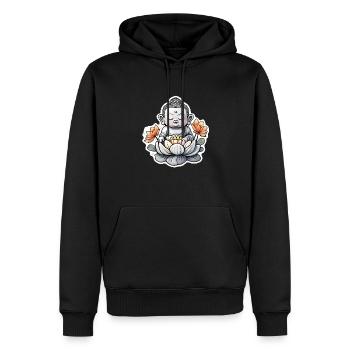 bébé Bouddha - meditation yoga relaxation - Sweat à capuche Premium bio Homme - noir - Devant - Nico (187cm)