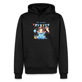 It s a Boy - Männer Premium Bio Hoodie - Schwarz - Vorne - Nico (187cm)