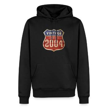20 ans Millésime 2004 Edition Limitée 20ème - Sweat à capuche Premium bio Homme - noir - Devant - Nico (187cm)