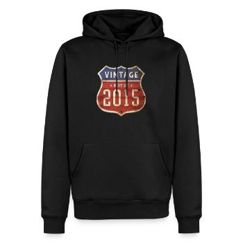 9 Jahre alter Jahrgang 2015 Limitierte Auflage 9. - Männer Premium Bio Hoodie - Schwarz - Vorne - Nico (187cm)