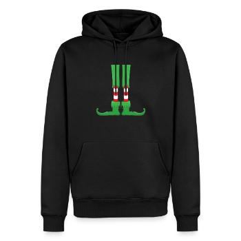 Christmas Elf Legs - Men’s Premium Organic Hoodie - black - Front - Nico (187cm)