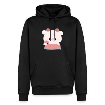 Cow Swimming - Men’s Premium Organic Hoodie - black - Front - Nico (187cm)